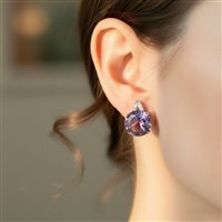 Pendientes Mujer in Oro blanco Ametista R.M.106